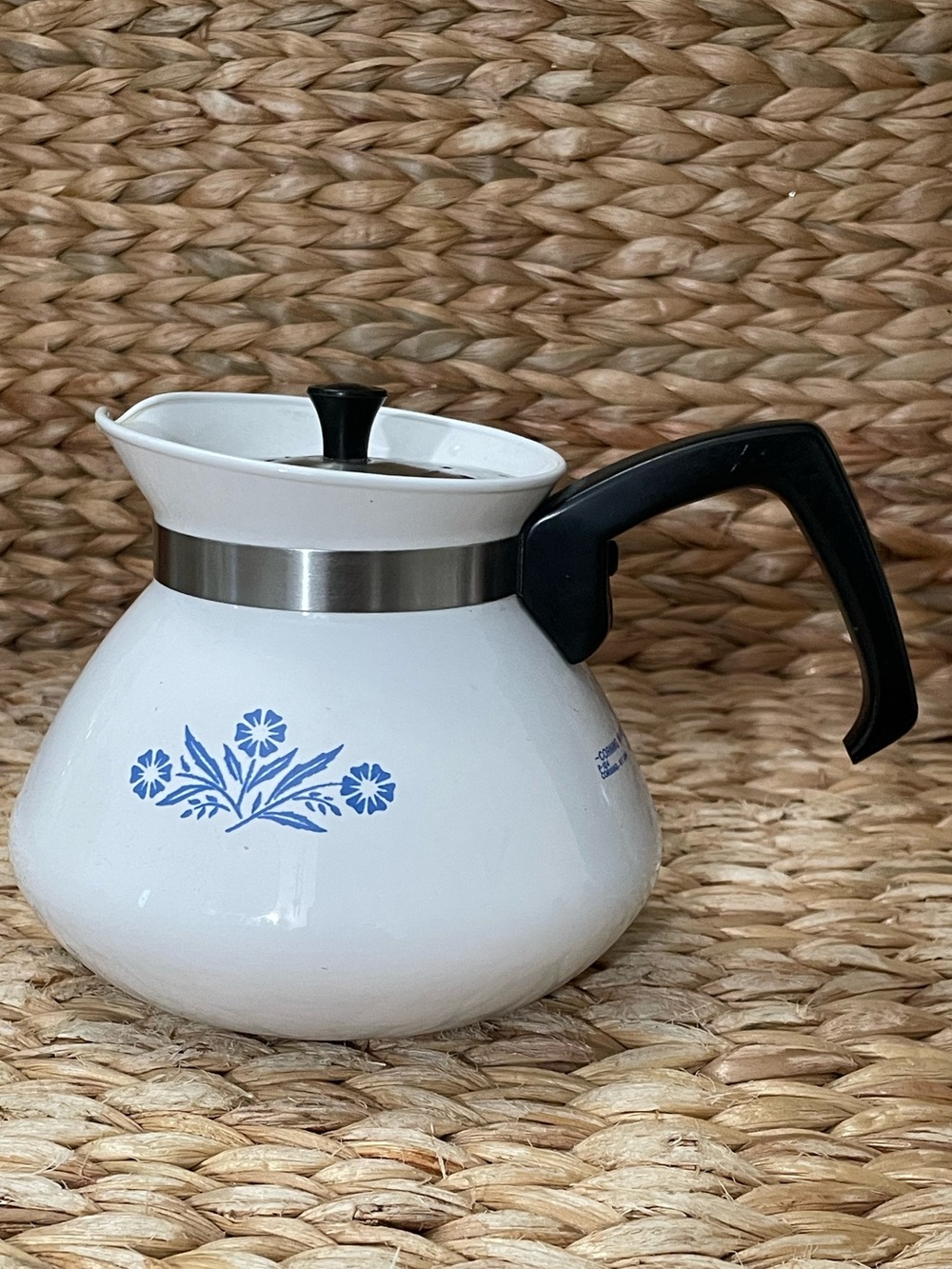 Corning Ware White Blue Small Teapot